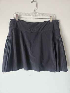 ATHLETA Size LT Backspin High Rise Pleated Black Tennis Skort Golf